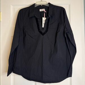 Vineyard Vines Women’s Velvet Trim Popover Top